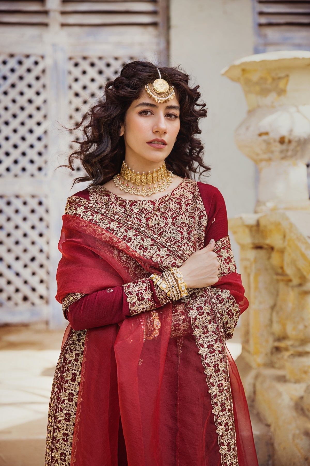 Erum Khan | Umaima Eid Edit | RUMMAISA M Maroon Raw Silk