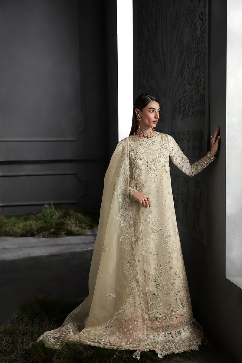 Qalamkar | Elirah Formals 25 | MF-04 IVORY GRACE - Pakistani Designer Dress - by Qalamkar - Type : Ladies Clothes - 100% Original at Saira Sultan