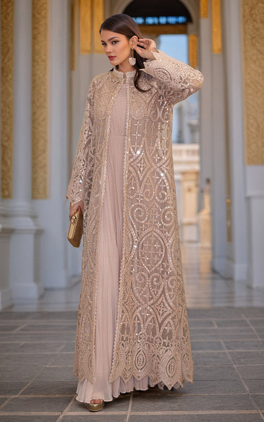 Threads and Motifs | Formal Dresses 25 | Organza Embroidered Jacket With Crushed Maxi - Pakistani Designer Dress - by Threads and Motifs - Type : Ladies Clothes - 100% Original at Saira Sultan