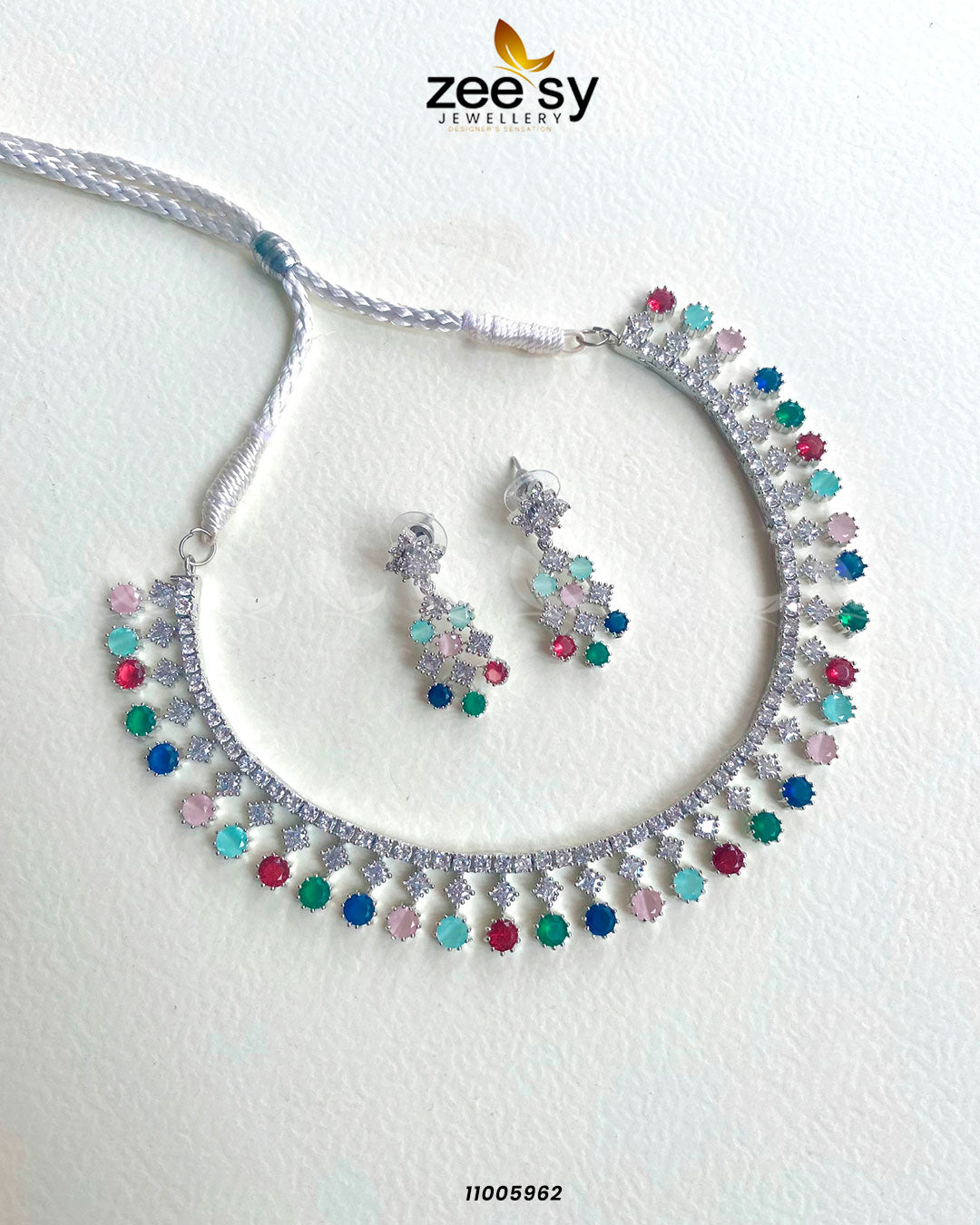 Necklace-0856 Silver Mutli