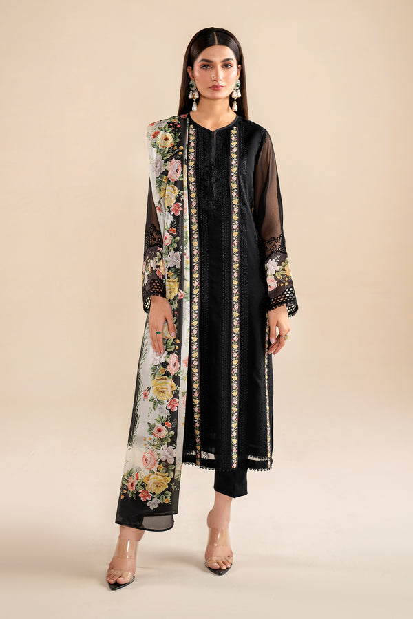 Baroque | Velvet Formals | CHIFFON UF-615 XS Black Chiffon