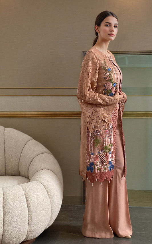 Threads and Motifs | Formal Dresses 25 | Organza Embroidered Jacket - Pakistani Designer Dress - by Threads and Motifs - Type : Ladies Clothes - 100% Original at Saira Sultan