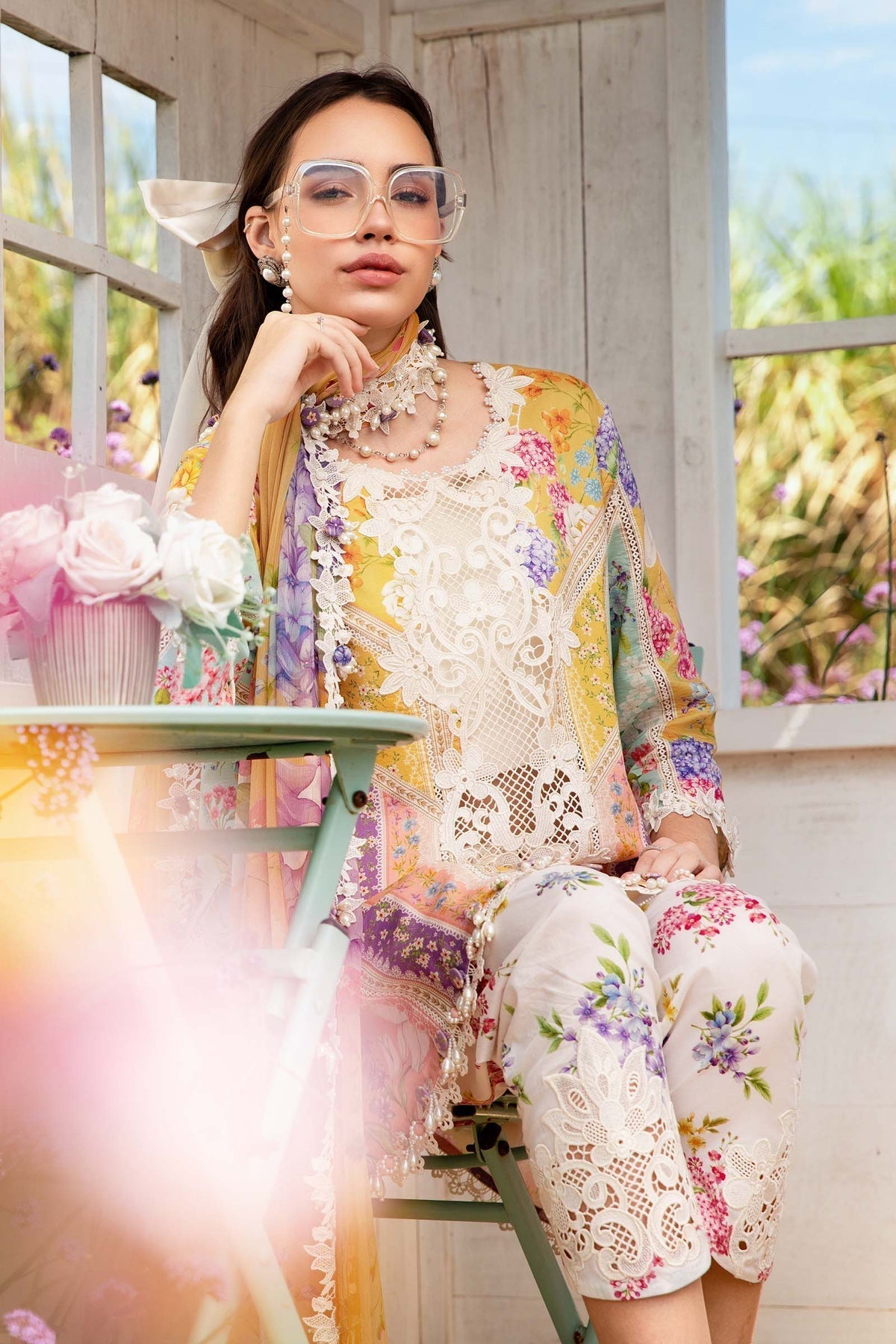 Maria B | M Prints 25 | MPT-2509-A S Pink Lawn