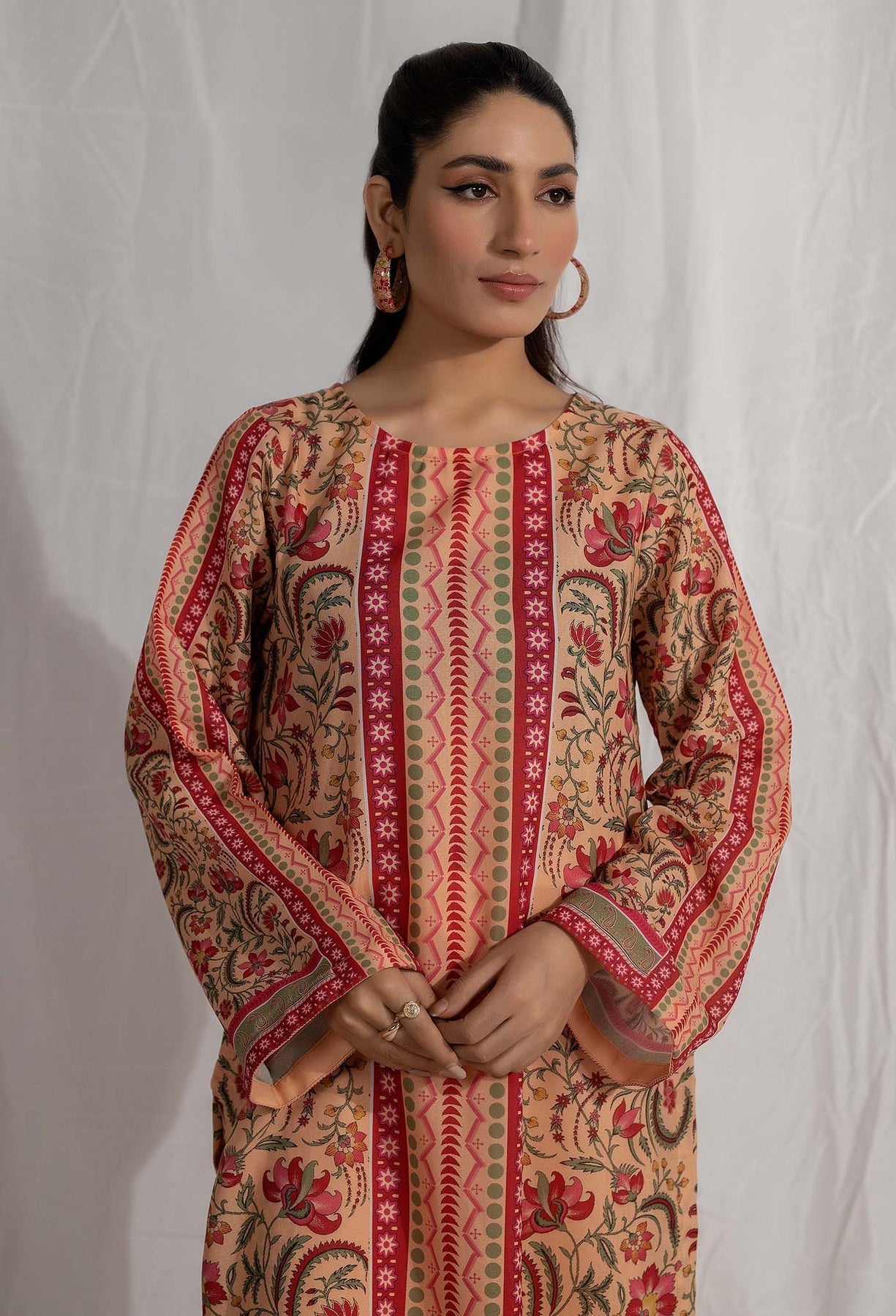 Adans Libas | Co Ords Sets | Co-Ord 6 M Peach Pink Lawn