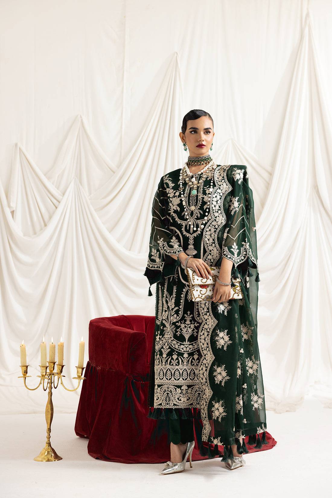 Alizeh | Formals Collection | Clara B (GREEN) - Pakistani Designer Dress - by Alizeh | Type: Formal - 100% Original at Saira Sultan