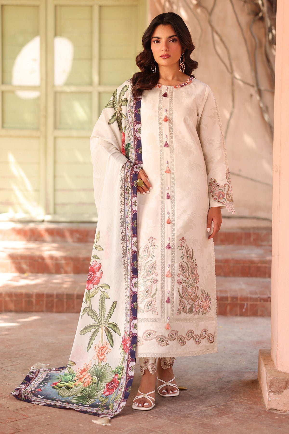Alizeh | Embroidered Printed Festive Edit 25 | AF-EPL-7035-KARIS Custom Size Ivory Lawn