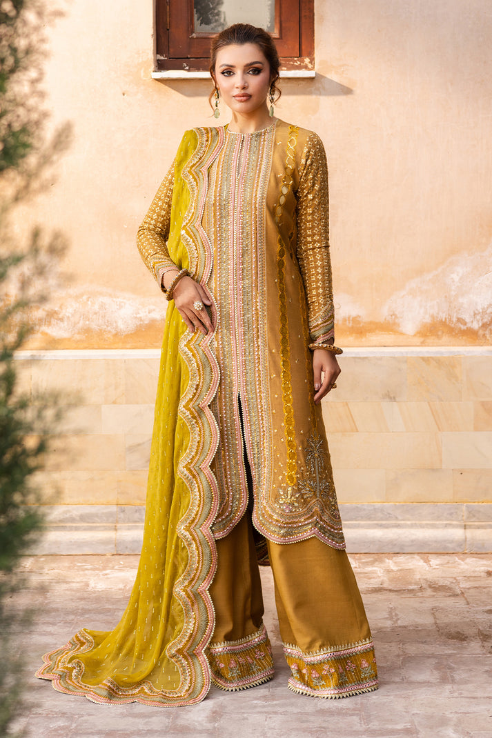 Saad Shaikh | Jahan Festive Collection | NORMA XS Mustard Raw Silk