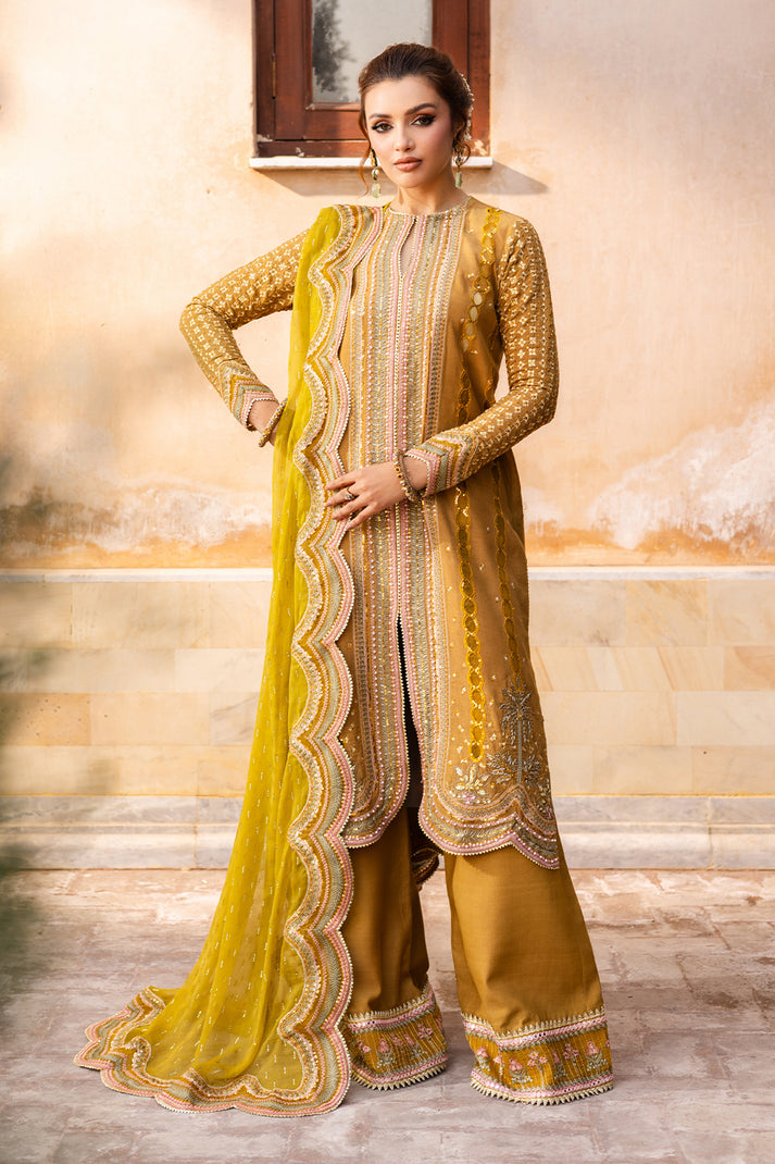 Saad Shaikh | Jahan Festive Collection | NORMA Custom Size Mustard Raw Silk