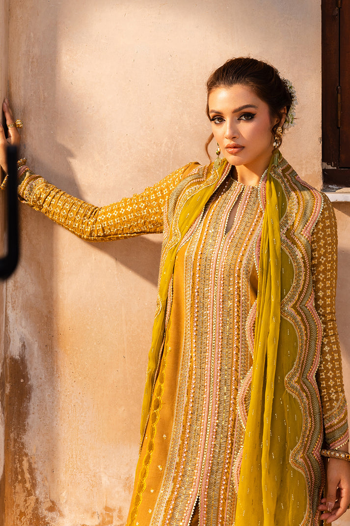 Saad Shaikh | Jahan Festive Collection | NORMA L Mustard Raw Silk