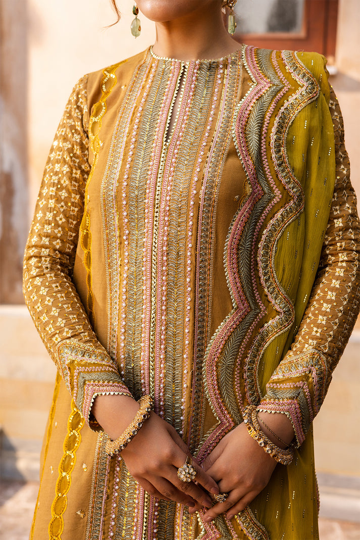 Saad Shaikh | Jahan Festive Collection | NORMA M Mustard Raw Silk