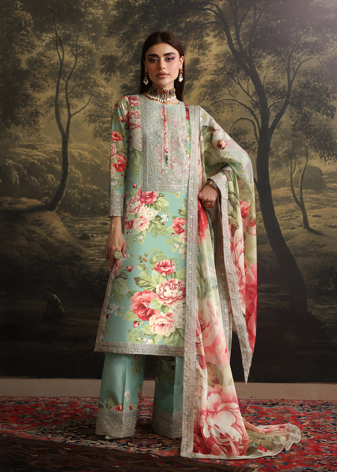 Humjoli | Rehana Luxury Collection | AQUA PINK - Pakistani Designer Dress - by Humjoli - Type : Ladies Clothes - 100% Original at Saira Sultan