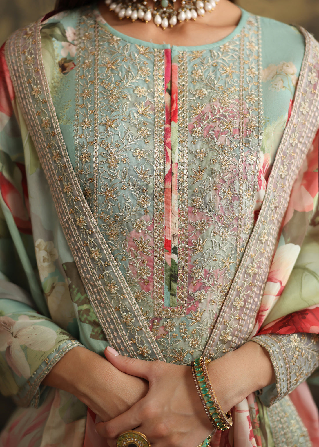 Humjoli | Rehana Luxury Collection | AQUA PINK - Pakistani Designer Dress - by Humjoli - Type : Ladies Clothes - 100% Original at Saira Sultan