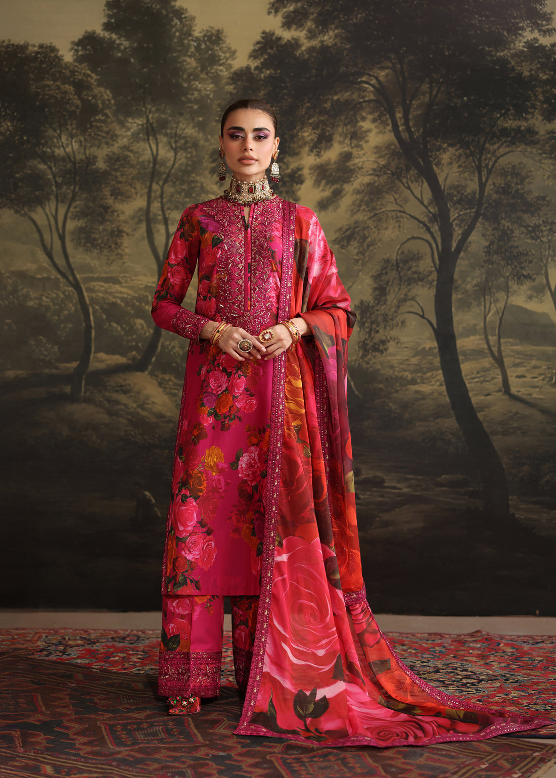 Humjoli | Rehana Luxury Collection | PINK ROSE - Pakistani Designer Dress - by Humjoli - Type : Ladies Clothes - 100% Original at Saira Sultan