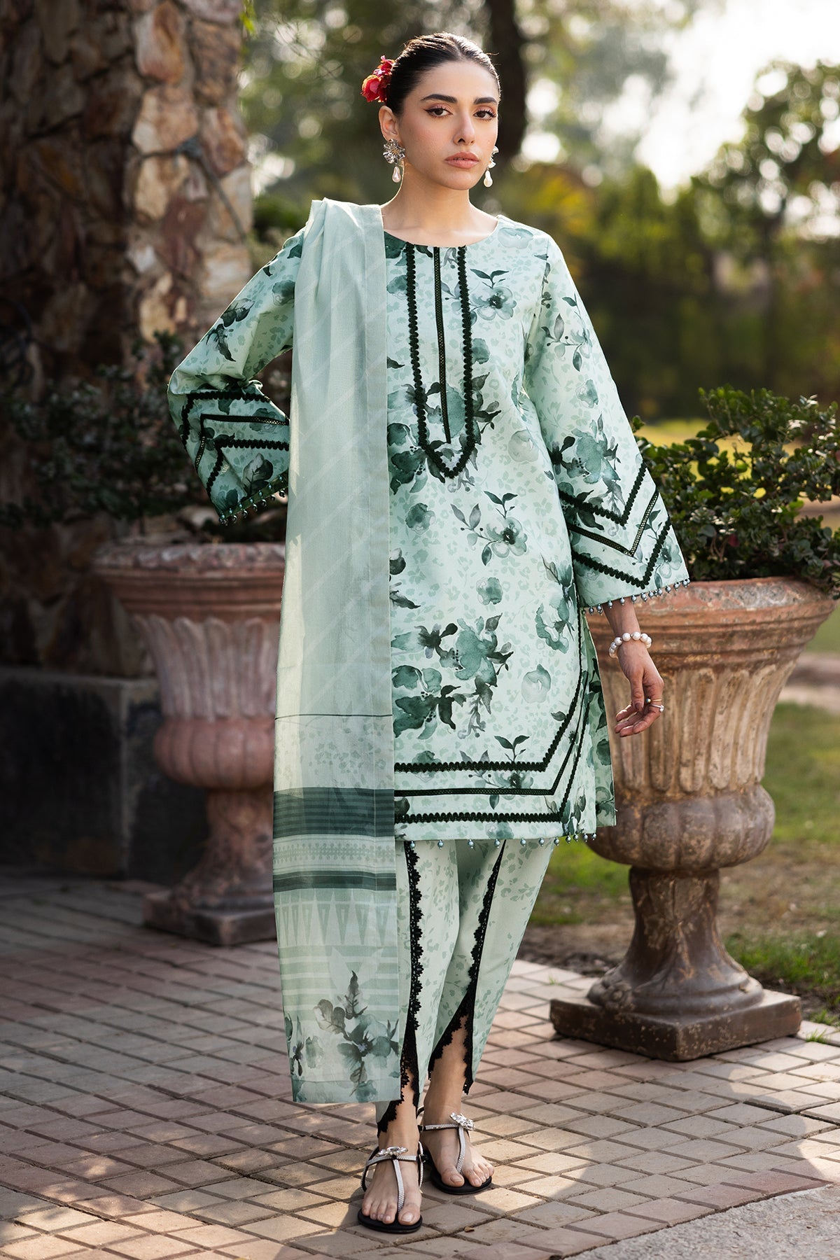 Alizeh | Sheen Lawn Prints 25 | AF-PL-6042-Arsh L Mint Lawn