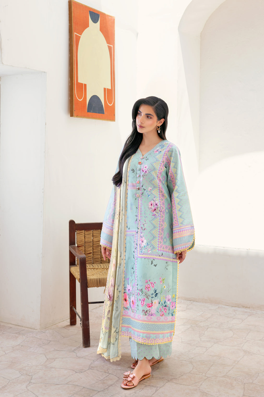 Florent | Luxury Print | FLP - 1A L Ice Blue Lawn