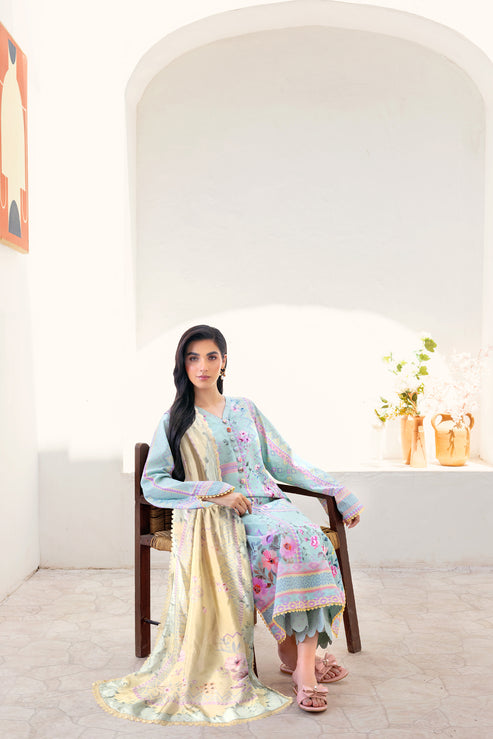 Florent | Luxury Print | FLP - 1A XL Ice Blue Lawn