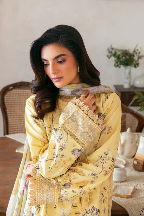 Florent | Luxury Print | FLP - 2A M Lemon Yellow Lawn