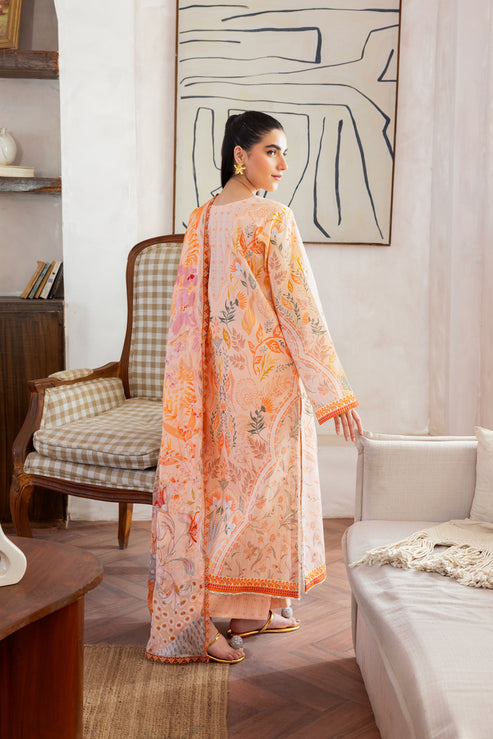 Florent | Luxury Print | FLP - 3A S Peach Pink Lawn
