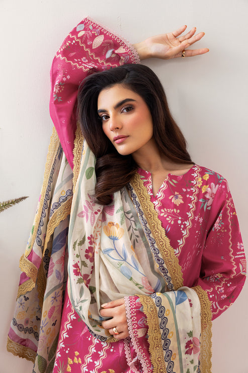 Florent | Luxury Print | FLP - 6A M Magenta Lawn