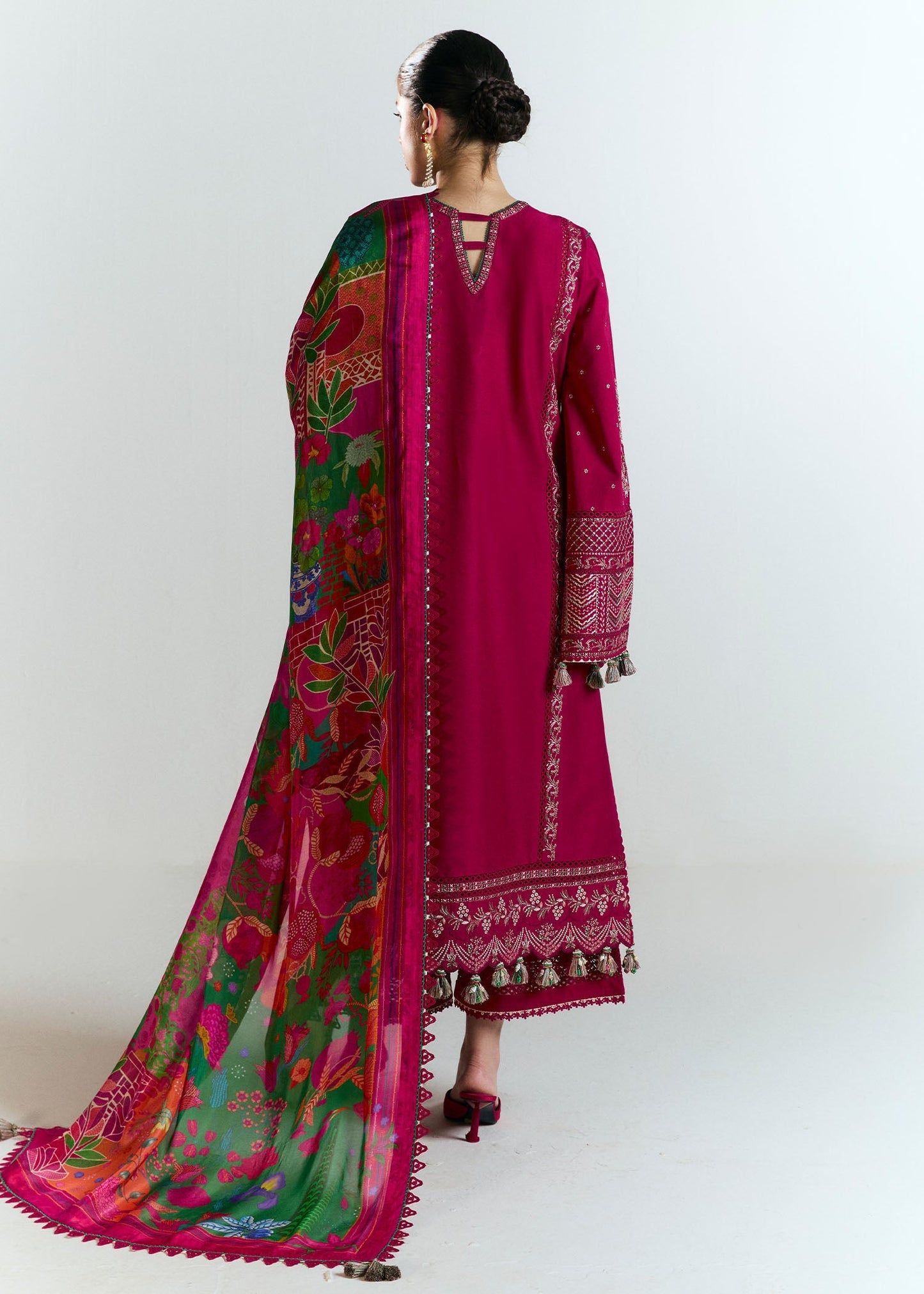 Hussain Rehar | Nirmal SS 25 | Saaha S Carrot Pink Lawn