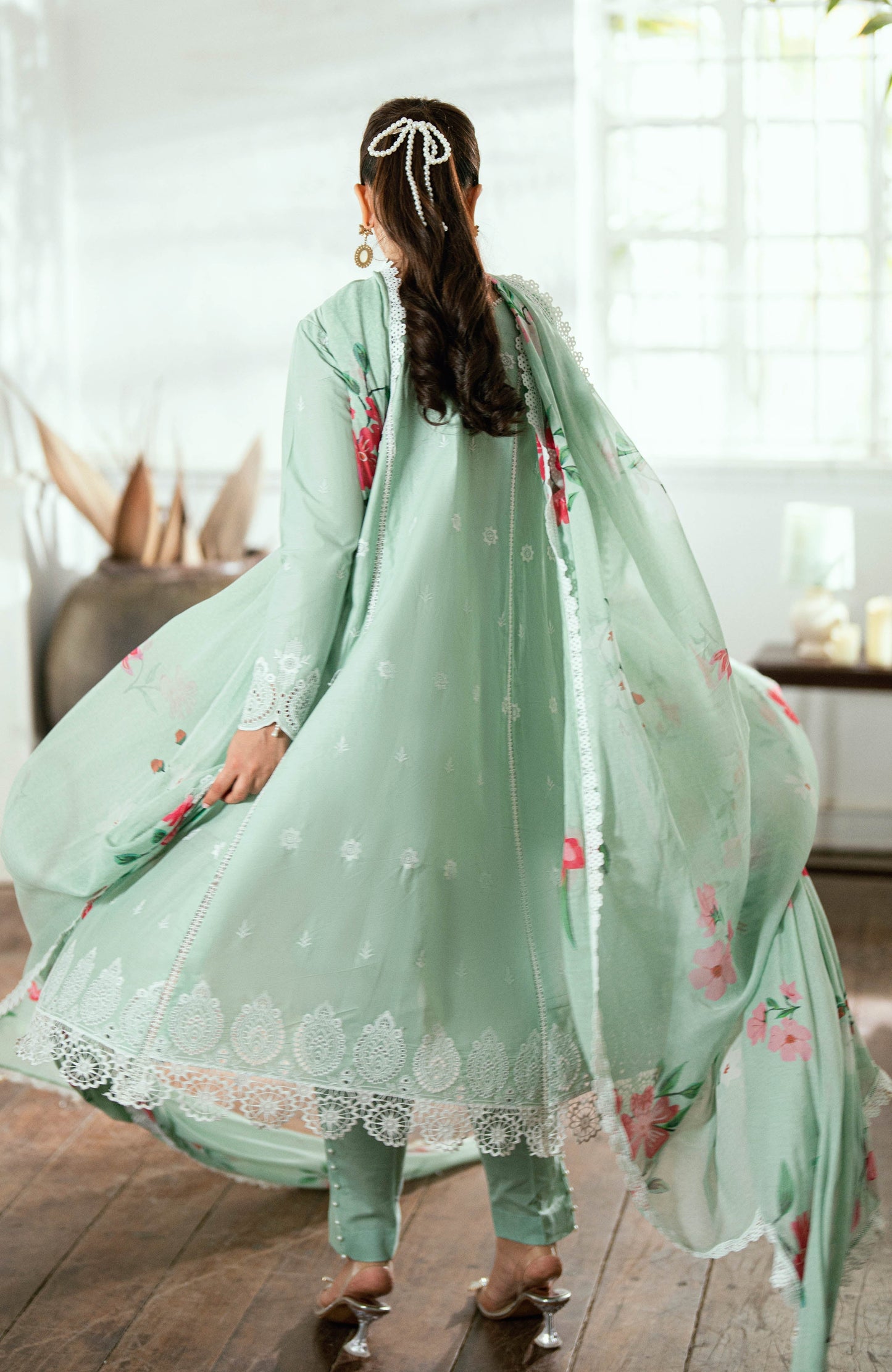 Al Zohaib | Laserkari Premium Edition 25 | LKP-25-01 S Mint Green Schiffli