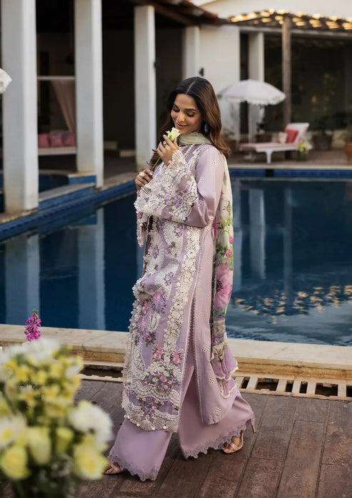 Kahf Premium | Luxury Lawn 25 | KLR-11 Bloom L Lilac Lawn