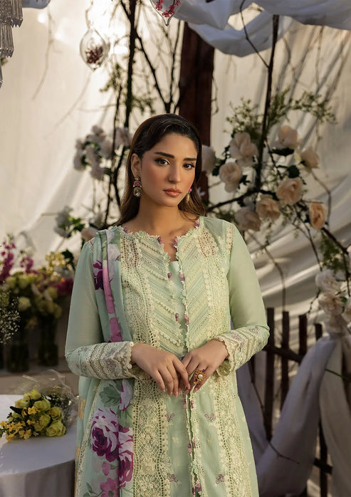 Kahf Premium | Luxury Lawn 25 | KLR-05 Nora L Mint Green Lawn