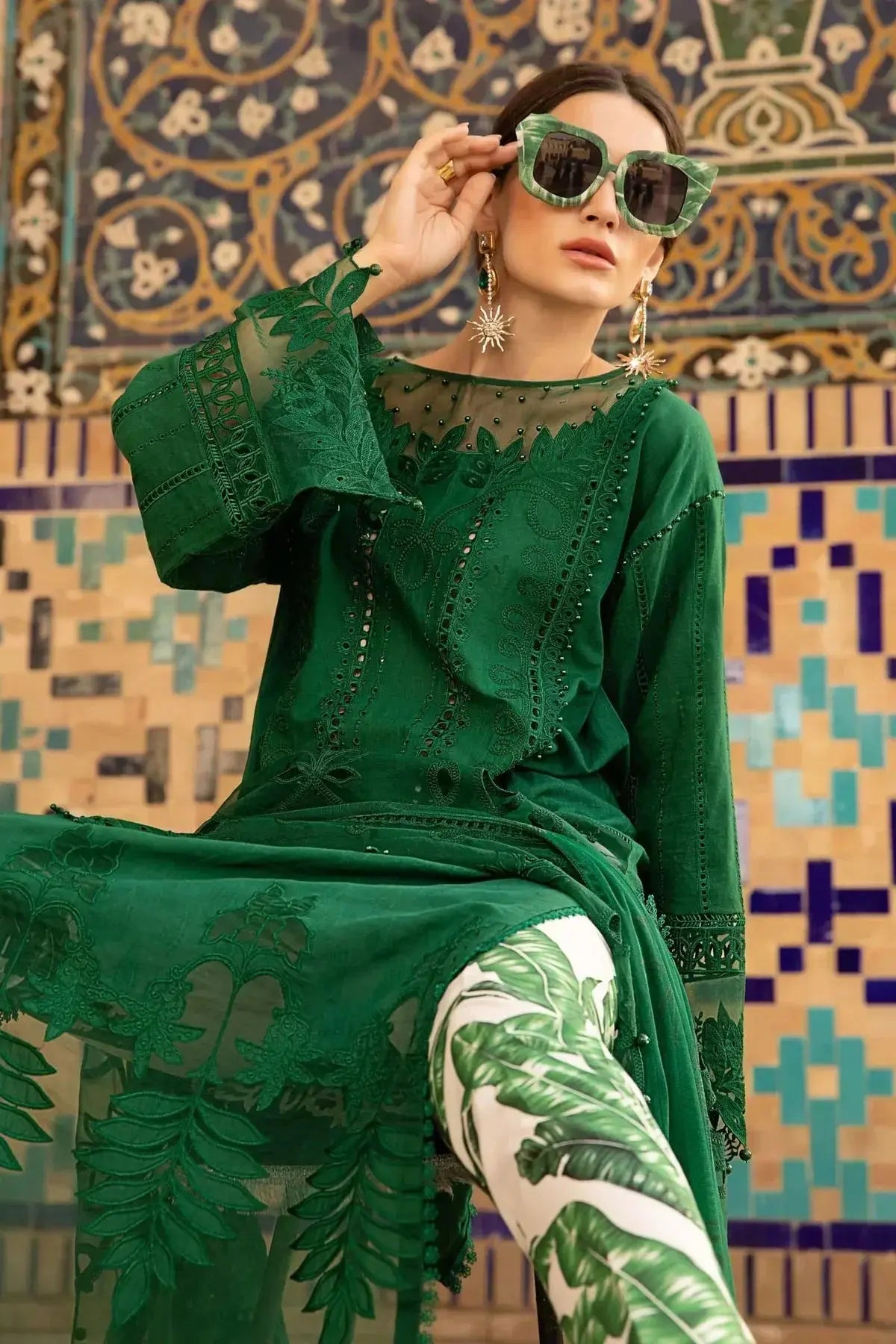 Maria B | Luxury Lawn | D-2310-B - Pakistani Designer Dress - by Maria B | Type: Luxury - 100% Original at Saira Sultan