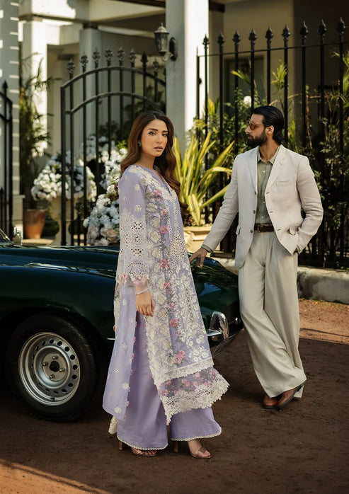 Kahf Premium | Luxury Lawn 25 | KLR-01 Maeve M Denim Blue Lawn