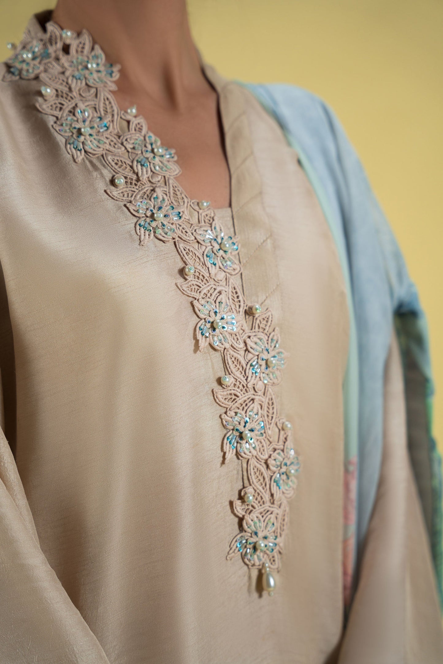Ammara Khan | Sia 25 | D-12 M Beige Blended Silk