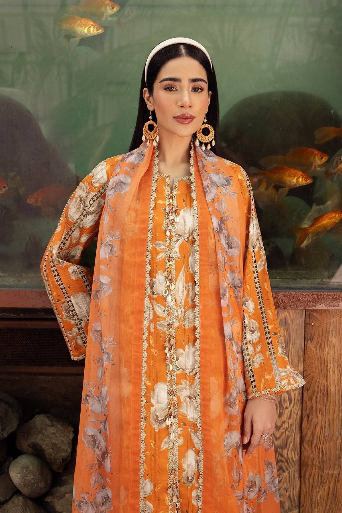 Alizeh | Sheen Lawn Prints 24 | SUNFLOWER - Pakistani Designer Dress - by Alizeh | Type: Casuals - 100% Original at Saira Sultan
