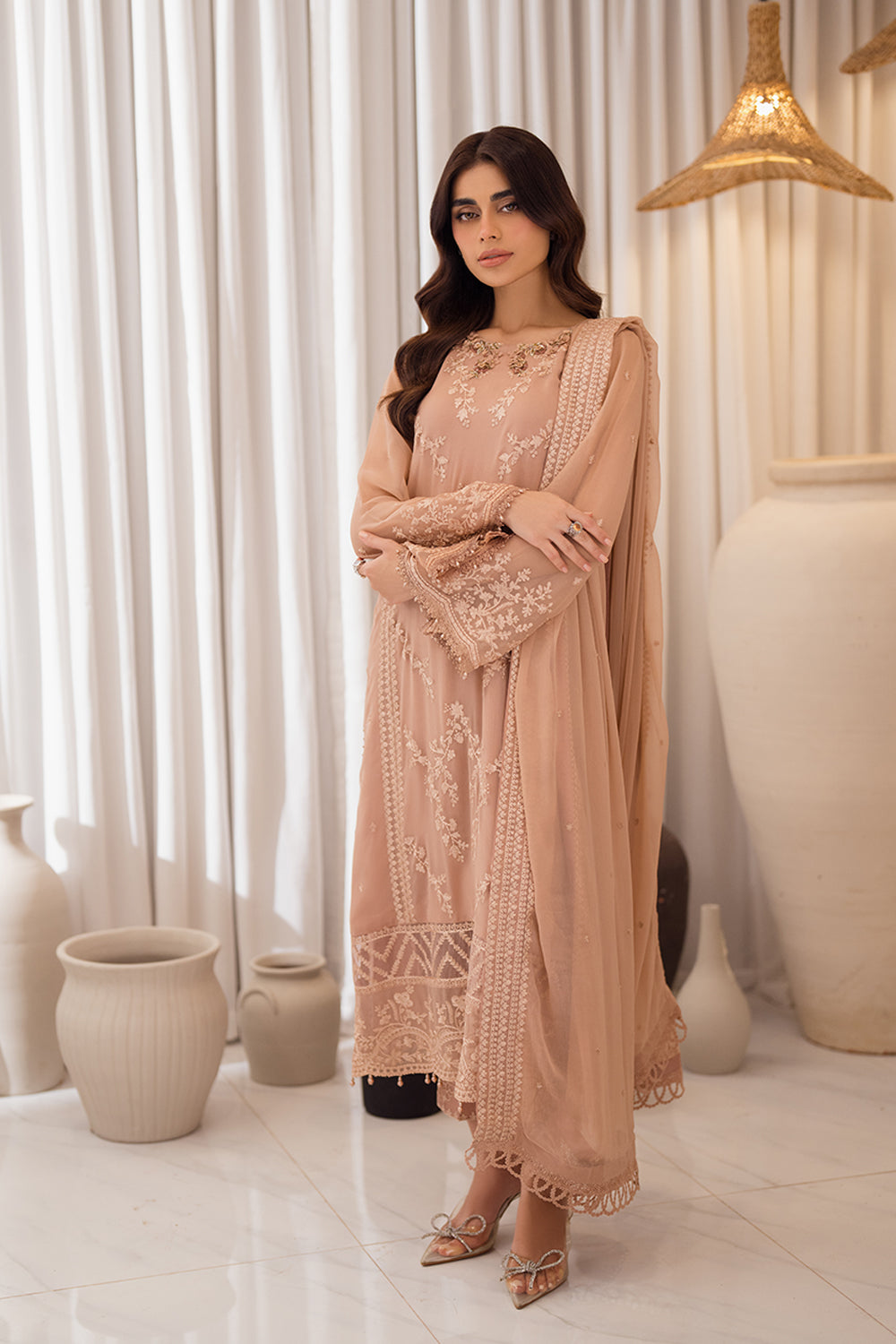 Azure | Ensembles | Beige Bliss - Pakistani Designer Dress - by Azure - Type : Ladies Clothes - 100% Original at Saira Sultan