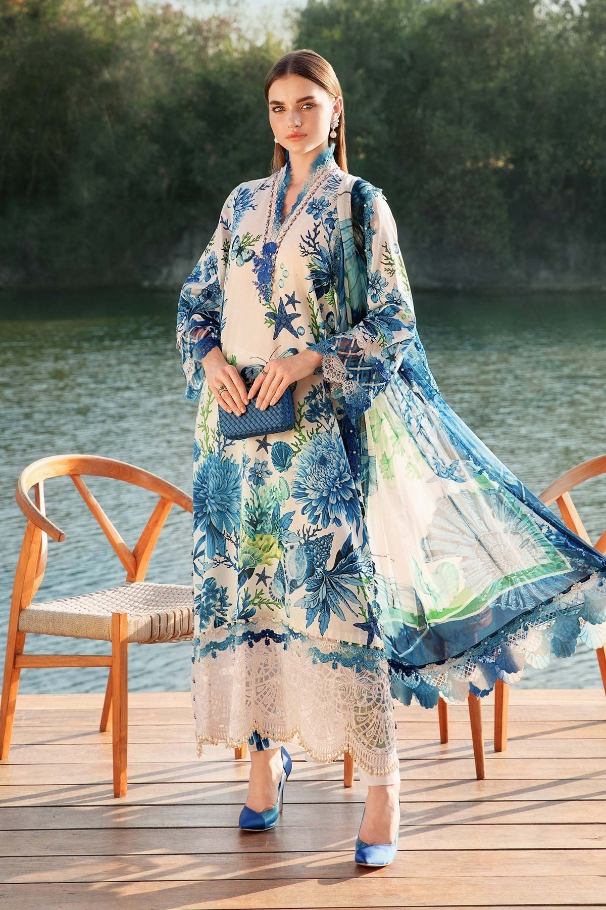 Maria B | M Prints 25 | MPT-2510-B S White Lawn