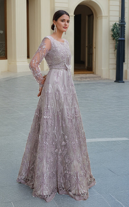 Threads and Motifs | Formal Dresses 25 | Net Embroidered Maxi - Pakistani Designer Dress - by Threads and Motifs - Type : Ladies Clothes - 100% Original at Saira Sultan