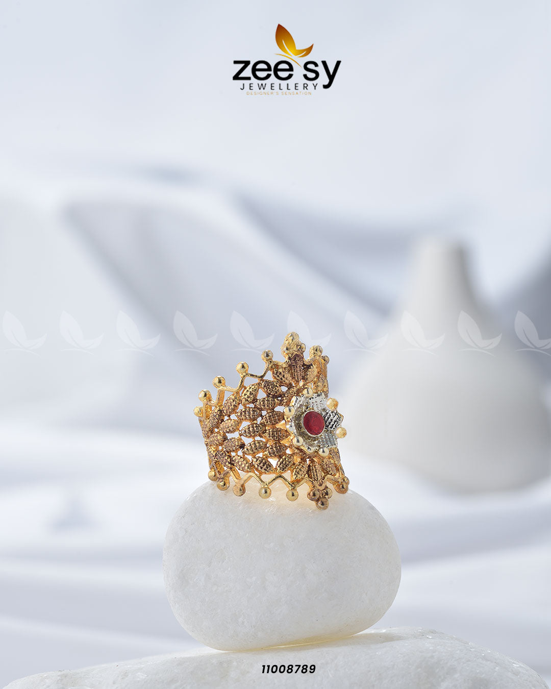 Crown Ring-8290 Red