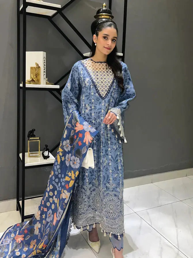 Faiza Faisal | Maya Luxury Lawn | Gamze - Pakistani Designer Dress - by Faiza Faisal | Type: Luxury - 100% Original at Saira Sultan