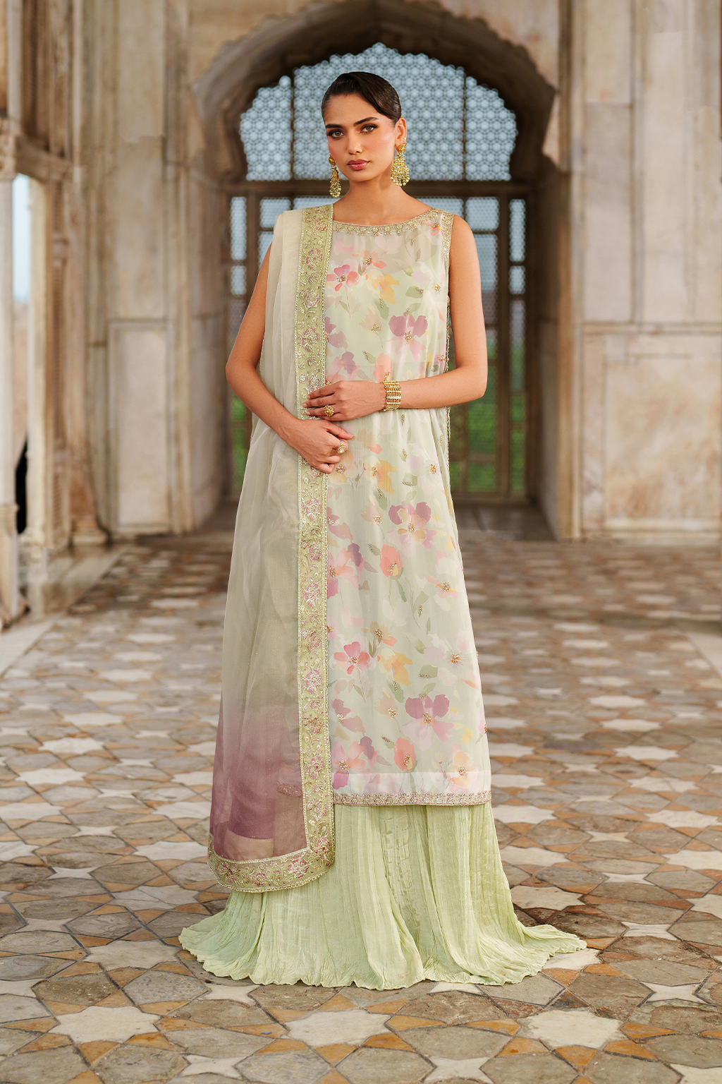 Iznik | Festive Formal | UE-549 Printed Chiffon - Pakistani Designer Dress - by Iznik - Type : Ladies Clothes - 100% Original at Saira Sultan