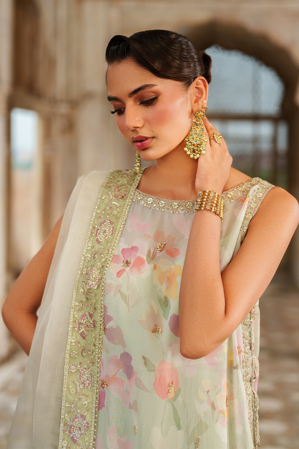 Iznik | Festive Formal | UE-549 Printed Chiffon - Pakistani Designer Dress - by Iznik - Type : Ladies Clothes - 100% Original at Saira Sultan