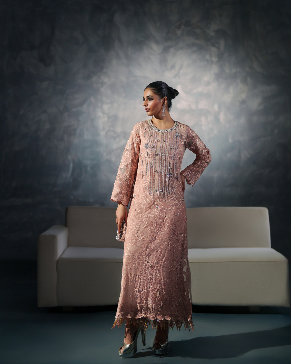 Vasal | Zyra Luxe Pret 26 | Peach Charm - Pakistani Designer Dress - by Vasal - Type : Ladies Clothes - 100% Original at Saira Sultan