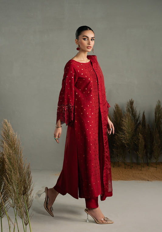 Zarqash | Silk Edit | ZQS 010 ROSALIE S Red Raw Silk