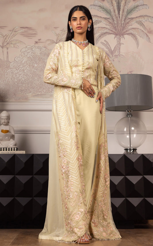 Threads and Motifs | Formal Dresses 25 | Net Embroidered Jacket With Embroidered Blouse - Pakistani Designer Dress - by Threads and Motifs - Type : Ladies Clothes - 100% Original at Saira Sultan