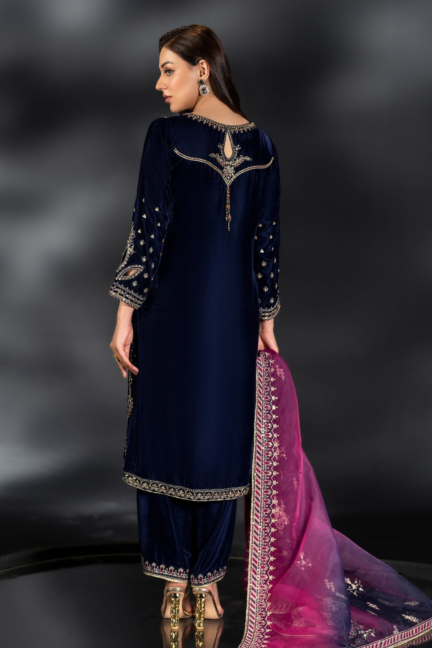 Naqshi | Makhmal 24 | IFRAH S Navy Blue Velvet