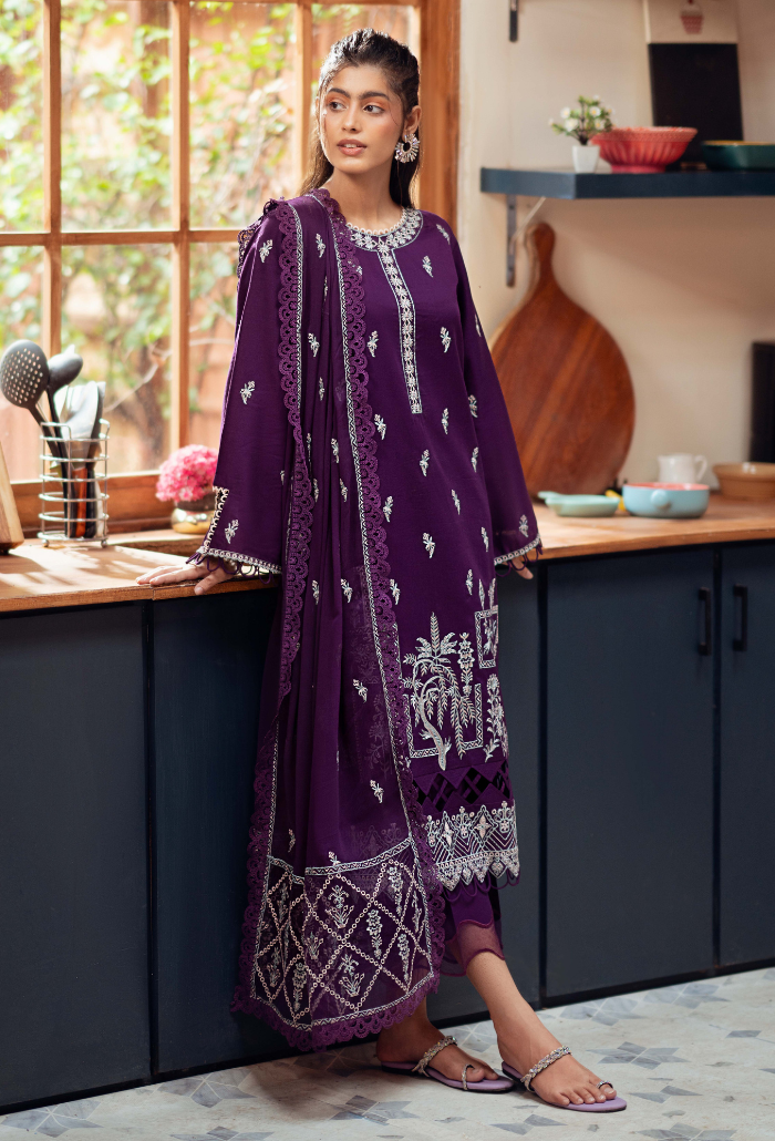 Humdum | Lala Rukh Lawn | Lalarukh - D05 L Plum Lawn