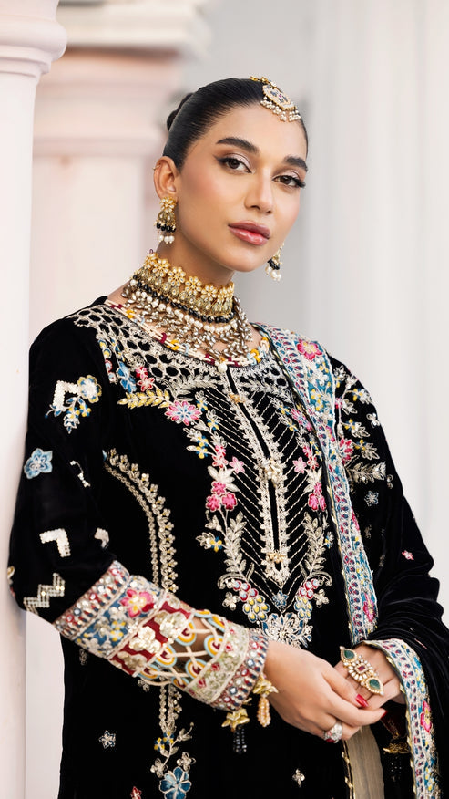 Zebtan | Andaz e Makhmal | ZAM-03 M Black Velvet