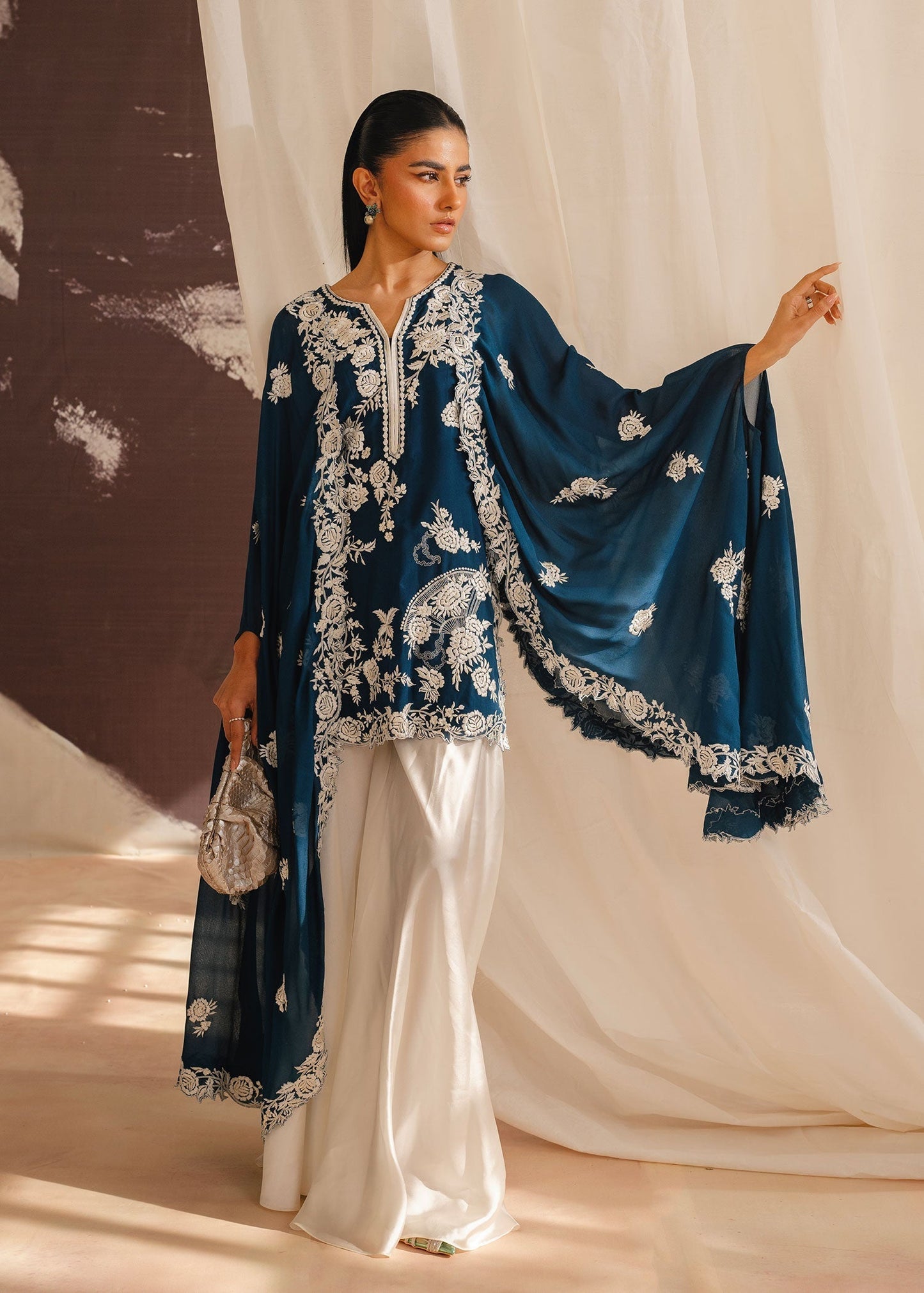 Mahgul | Eye of Cemal | Sapphire Sands XL Teal Blue Chiffon