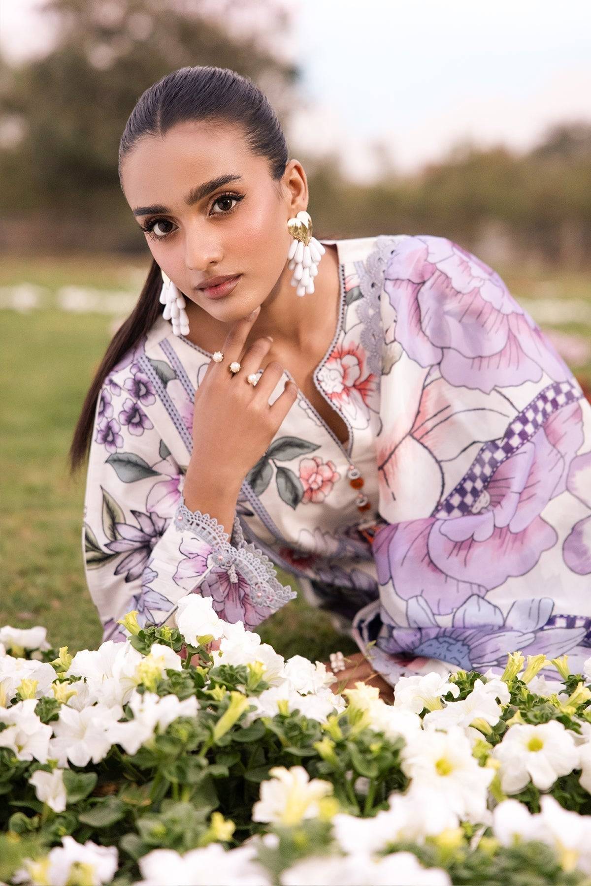 Alizeh | Sheen Lawn Prints 24 | TUBEROSE - Pakistani Designer Dress - by Alizeh | Type: Casuals - 100% Original at Saira Sultan
