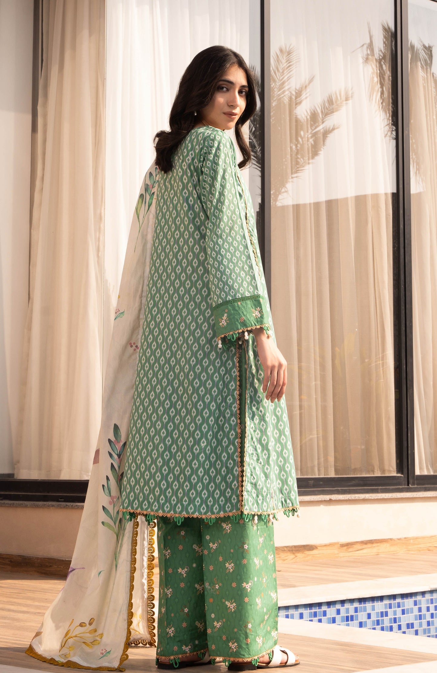 Alzohaib | Premium Prints 25 | AZP-25-12 S Green Digital Printed