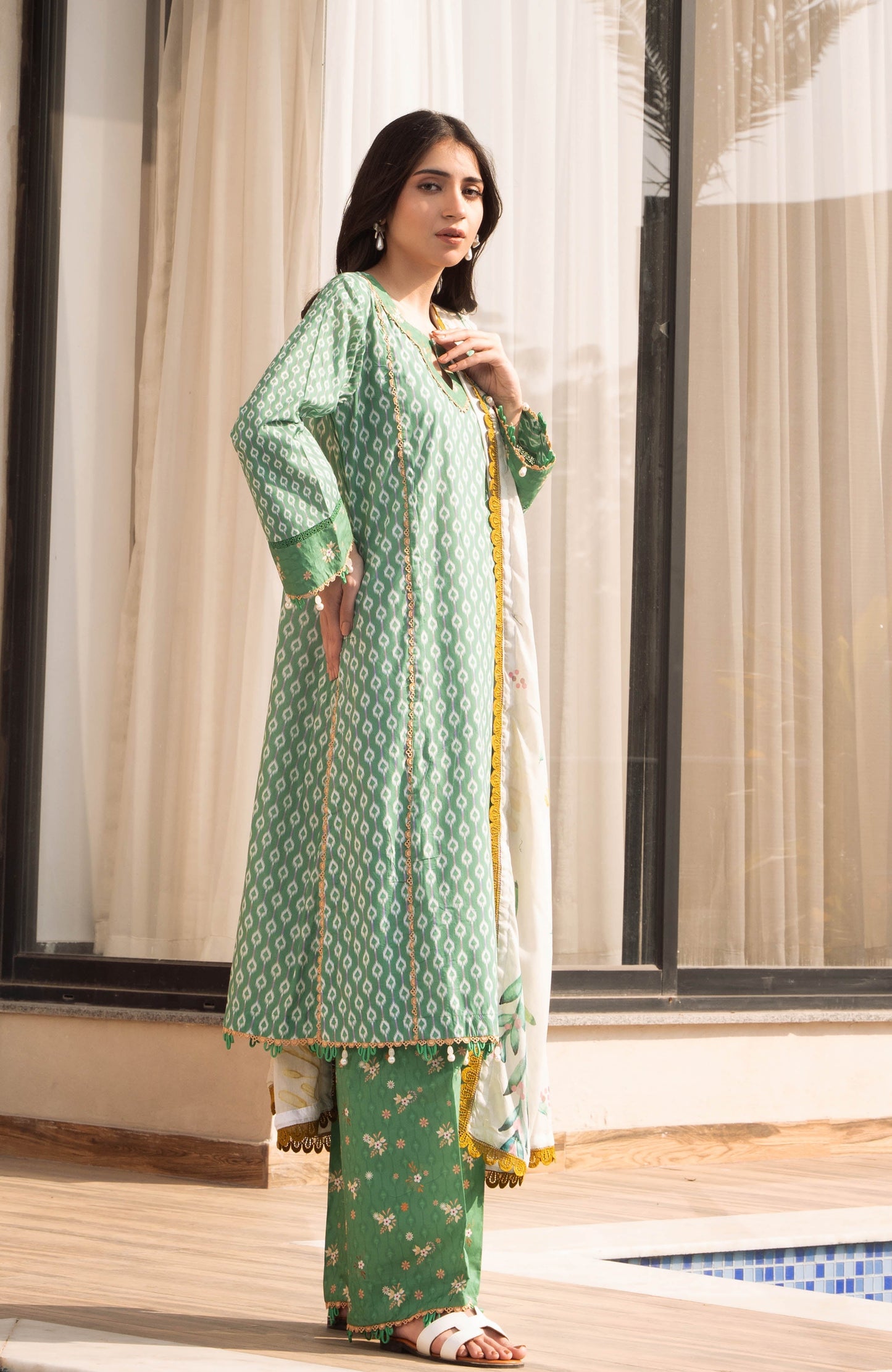 Alzohaib | Premium Prints 25 | AZP-25-12 M Green Digital Printed