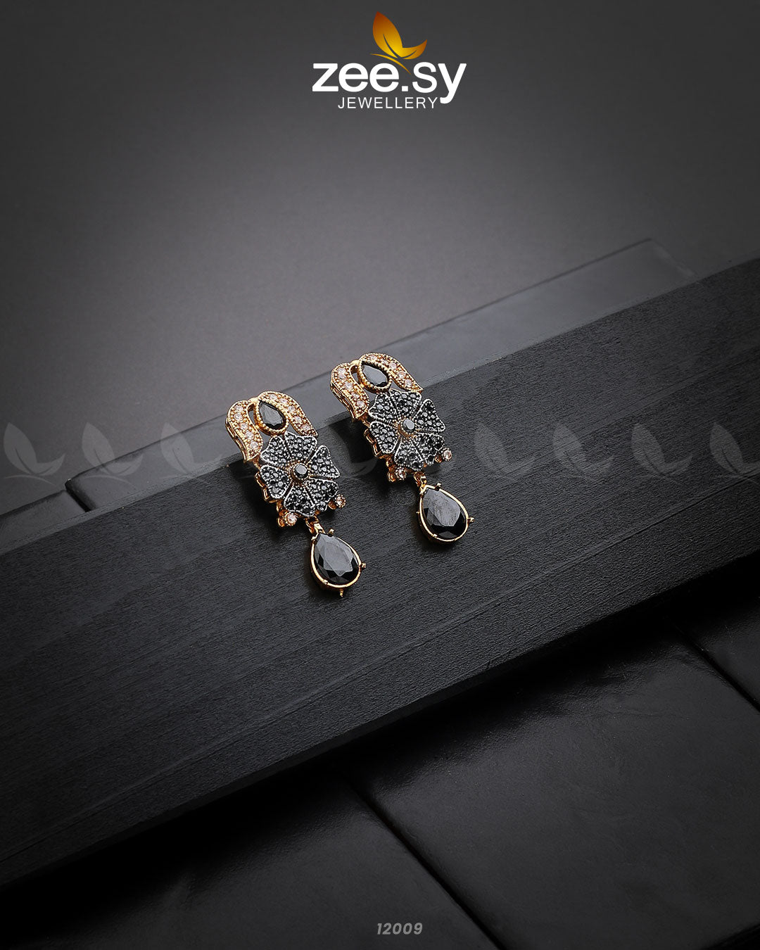 Sunflower Earrings Black