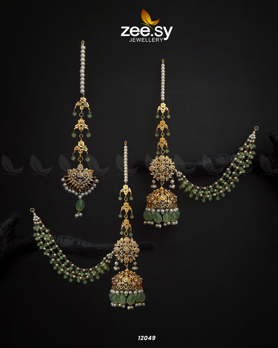 Glamourous Jhumka Earrings Mint Green